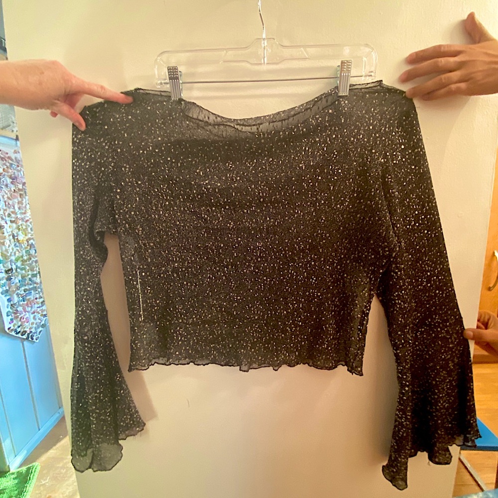 Off the shoulder mesh top